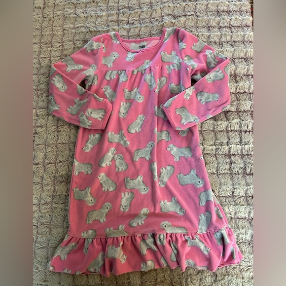 Carter’s Adorable Pink Dog Print Kids Nightgown Pajamas size 8/10 - Picture 1 of 4